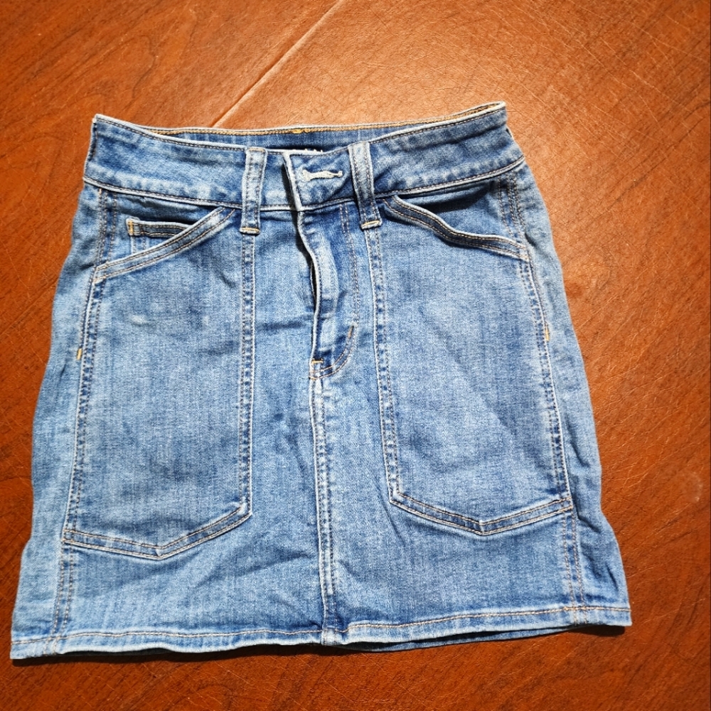 American Eagle Outfitters Hi-Rise Jeans Mini skirt - Picture 2 of 8